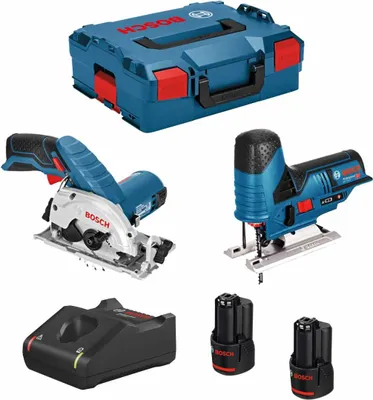 Produktbild von BOSCH Kit 12V B12GKSGST2bat3a-40 (GKS 12V-26 + GST 12V-70 + 2 x 3,0 Ah + GAL12V-40 + L-Boxx 136)