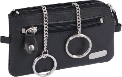 Produktbild von Lederschlüssseltasche mit 2 Ringen, schwarz