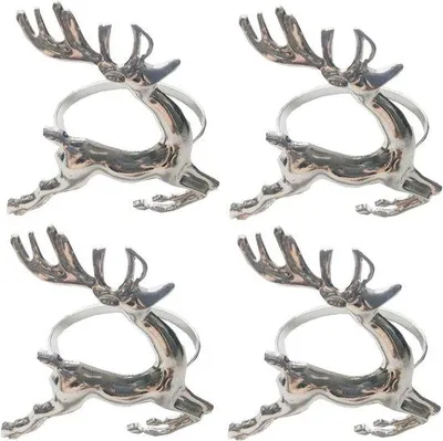 Produktbild von Weihnachtsserviettenringe Silber 4er Set Dekorative Tischdeko
