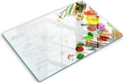 Produktbild von Abdeckung Glas - Küchenabdeckung - 80x52 cm - Abdeckplatte -Gemüse und Gewürze