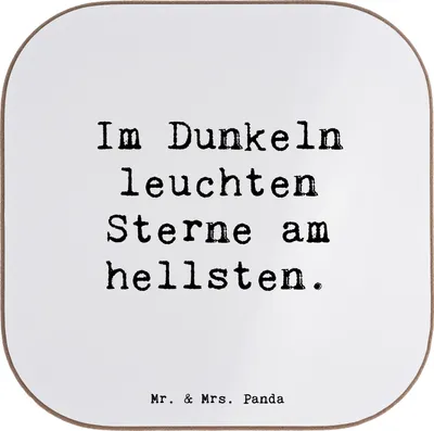 Produktbild von Mr. & Mrs. Panda Untersetzer Tasse Spruch Angst vor Dunkelheit überwinden - Weiß - Geschenk, Hoffnung, Trostspende, Trost, Vertrauem, Überwindung von, für Gläser, Glas