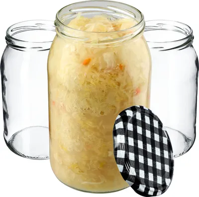 Immagine prodotto di KADAX barattoli per conserve 900 ml, barattoli per conserve, barattoli per conserve con coperchio a vite, barattoli per conserve utilizzabili come barattoli per marmellata, barattoli per la conservazione, barattoli per conserve (8 pezzi, nero a scacchiera)