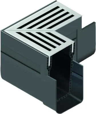 Immagine prodotto di ACO Slimline Ecke mit Rost Aluminium, silber eloxiert