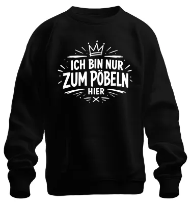 Obrázek produktu pro Trikot/Mikina s nápisem: "Jsem tu jenom, abych provokoval. Vtipné, sarkastické, dárek." Velikost L, černá barva