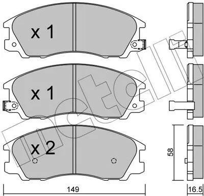 Produktbild von METELLI Bremsbeläge Satz Vorne Bremsklötze für HYUNDAI TERRACAN (HP) 22-0506-0