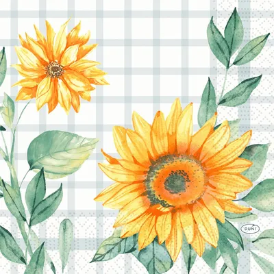 Produktbild von Duni Servietten Sunflower day 33x33cm 3 lagig 50er