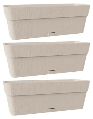Image de Jardinière - Set de 3 - 50 x 18 x 17 cm - Anthracite - Avec réservoir d'eau