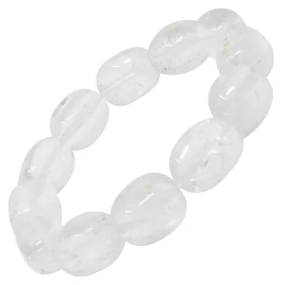 Produktbild von Armband aus echtem Bergkristall Armschmuck für Damen Edelsteinarmband dehnbar