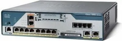 Produktbild von Cisco 1861, 8 Benutzer, URL, IPsec DES, 3DES, AES 128, 192, 256, MPLS VPN, 80W, 100 - 240V, 3,63 kg