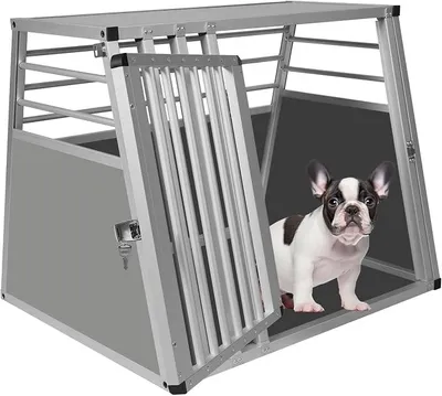 Immagine prodotto di Trasportino per cani in alluminio, box di trasporto per auto adatti a cani di grandi e medie dimensioni. Trasportino per gatti 80x65x65 cm, ideale per il trasporto in auto, a casa o in viaggio. Facile da pulire e stabile