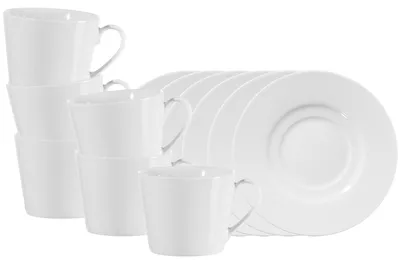 Produktbild von Ritzenhoff & Breker Bianco Conico Kaffeetasse mit Untertasse 180 ml 6er Set