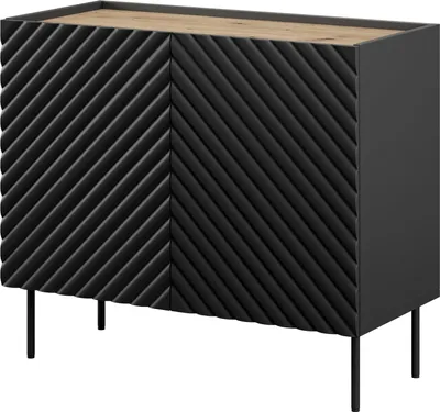 Obrázek produktu pro Komoda Onda Skříň do obývacího pokoje 98X85X45 cm Mdf černá matná