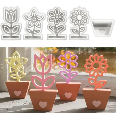 Immagine prodotto di Stampo in silicone 3D a forma di fiori, tulipani, per colata di gesso, candele, saponi, tema primaverile