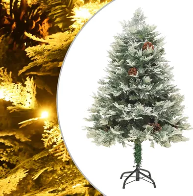 Immagine prodotto di The Living Store Albero di Natale con LED e pigne verde 150 cm PVC & PE