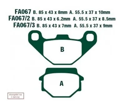 Produktbild von EBC Brakes Bremsbeläge Satz Bremsklötze für SUZUKI MOTORCYCLES TU FA067TT