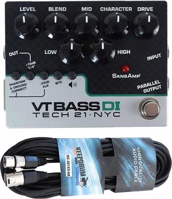 Image de Tech21 SansAmp Character VT Bass DI Preamp Pedal with cable