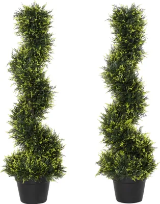 Produktbild von Künstliche Spiralpflanze, Spiral-Zedernbaum mit Topf, 90 cm, künstliche Zeder für Außen- und Innendekoration, Grün
