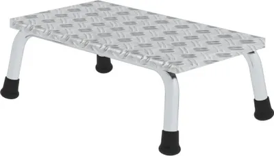 Produktbild von Arbeitspodest starr | 1 Stufe | Aluminium-Warzenblech | Rutschfeste Kunststoffschuhe