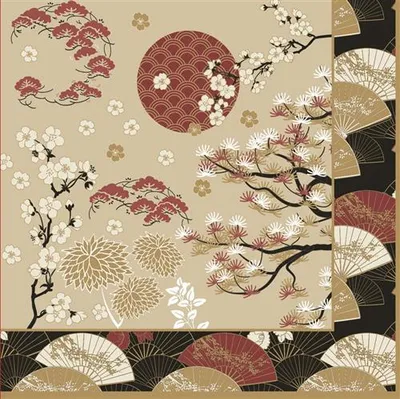 Produktbild von 20 Servietten Kimono - Asiatische Natur 33x33cm