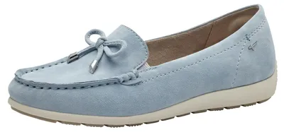 Produktbild von Tamaris Comfort Damen Mokassins aus Leder mit Schleife, Blau (Sky Suede), 38 EU