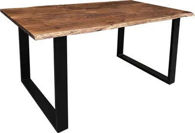 Produktbild von SIT Möbel Baumkante-Esstisch 160 x 85 cm | Platte 26 mm Akazie nussbaum-farbig | Gestell Stahl schwarz lackiert | B 160 x T 85 x H 77 cm | 07189-99 | Serie TABLES & CO