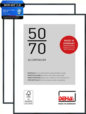 Produktbild von DEHA 2er SET Aluminium Bilderrahmen Tribeca, 50x70 cm, Struktur Schwarz Matt