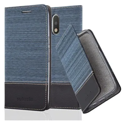 Produktbild von Cadorabo Hülle für Motorola MOTO G4 / G4 PLUS Schutzhülle in Blau Handy Hülle Etui Book Case Cover