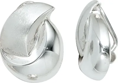 Produktbild von JOBO Ohrclips 925 Sterling Silber rhodiniert teilmattiert Ohrringe