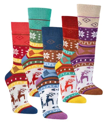 Produktbild von Norwegersocken Baumwolle bunt Hygge Wintersocken Gr. 35-38 2 Paar