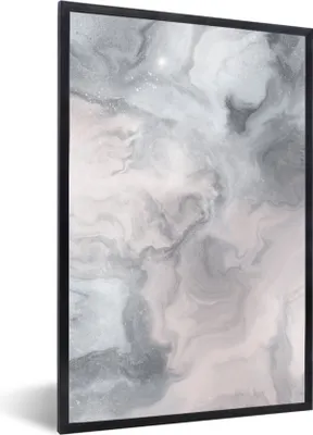 Produktbild von MuchoWow® Gerahmtes Poster Wolken - Abstrakt - Malen 20x30 cm - Poster mit Schwarzem Bilderrahmen Wandposter Rahmen Foto Bilder - Drucken - Bilder Poster im Rahmen