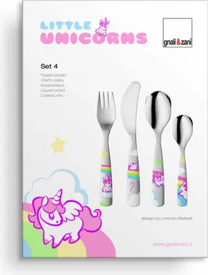 Produktbild von PROFINO Kinderbesteck Einhorn 4teilig