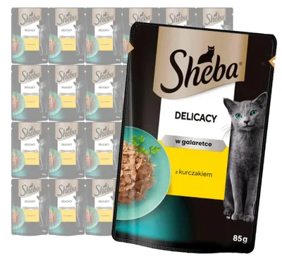 Zdjęcie produktu dla Sheba Delicacy Saszetka 24x85g Mokra Karma Pełnoporcjowa Dla Kota Kawałki z Kurczakiem w Galaretce