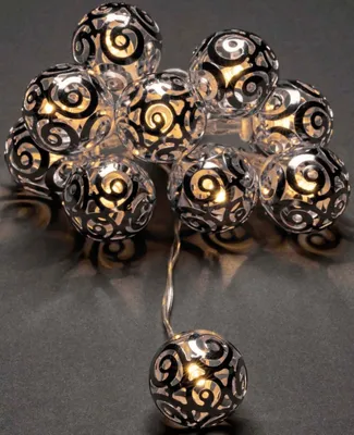 Produktbild von Konstsmide Metal Ball Light Set, Leichte Dekorationskette, Silber, Stahl, Universal, IP20, 6 h