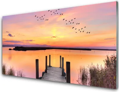 Produktbild von Acrylglasbilder 100x50 Wandbild Druck Meer Brücke Landschaft