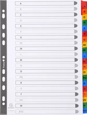 Produktbild von Exacompta 10x Register numerisch Karton 160g/qm 20 Taben A-Z A4 Weiß 1111E