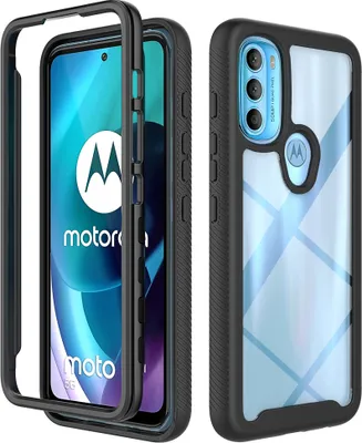 Produktbild von Moto G71 5G Hülle, Hybrid Transparente Rückseite Robust TPU Bumper Rutschfest Stoßfest Ganzkörper Schutzhülle für Motorola Moto G71 5G Schwarz