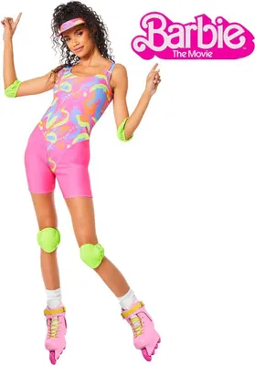 Barbie Kostüm aus Barbie der Film Inliner-Barbie pink für Damen Gr. S-L bunt Barbie der Film Filmheld Fasching Karneval Mottoparty Paar- und Gruppenkostüm