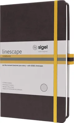 Produktbild von Notizbuch Linescape ca. A5 176 Seiten Hardcover liniert 80g dunkelgrau Packung mit 2 Stück