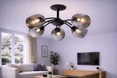 Zdjęcie produktu dla Euro-Lamp Lampa Sufitowa Elegant 5 czarny 5x60W PRODUCENT