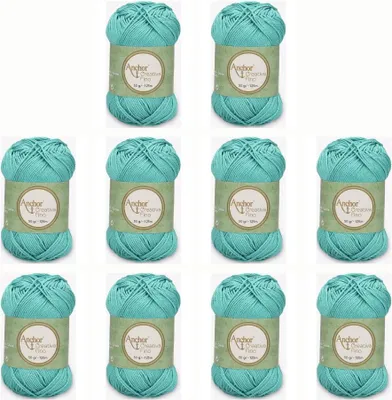 Image de 10 pelotes d'Anchor Creativa Fino – Fil 100 % coton pour le crochet et le tricot (couleur 00353)