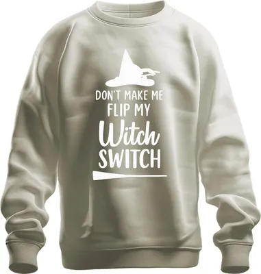 Obrázok produktu pre Nenúť ma prepínať čarodejnicu Halloween Spruch Lustig Hexenhut Uni mikina, Natur, XL