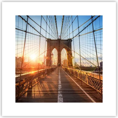 Produktbild von Poster - Poster ohne Rahmen - New York Brücke - 30x30 cm - Wand Bild - Wanddeko - Wandbilder - Kunstposter - Wandposter - Bilder - Kunstdruck - Wanddekoration - Wandbild - P2XAC30x30-3707