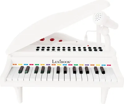 Produktbild von Lexibook, My First Piano, Klavier für Kinder, Leuchttasten, Lernmodus, 29 x 31 cm, Tempo- und Lautstärkeregelung, ab 3 Jahren, weiß, K731