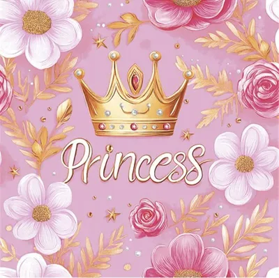 Produktbild von Servietten 33x33 cm - Pink Princess Crown