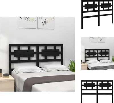 Produktbild von vidaXL Kopfteil Schwarz 125,5x4x100 cm Massivholz Kiefer -  Kopf- & Fußenden