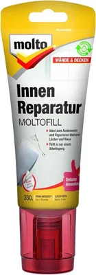 Produktbild von Molto Innen Reparatur Moltofill, Weiß, Fertig gemischt, 0,33 kg, Paste (Substanz), Spachtel, Beton, Putz, Gipskarton, Hartschaum, Stein