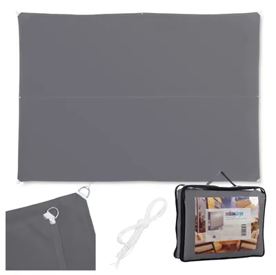 Image de Relaxdays Voile d'ombrage rectangulaire hydrofuge résistant aux UV Câbles de tension Shades