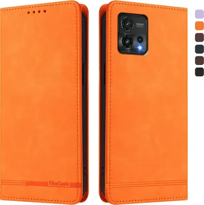 Obrázek produktu pro Pouzdro pro Motorola Moto G72, retroPolyuretankožené flip pouzdro s stojánkem a přihrádkami na karty Pomerančový