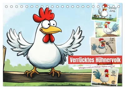 Produktbild von Verrücktes Hühnervolk (Tischkalender 2027 DIN A5 quer), CALVENDO Monatskalender