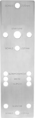 Produktbild von Bohrschablone Edelstahl für Türbeschläge HxB 193/55 mm
